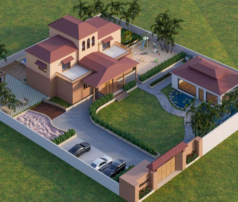 2 Project Jetpur Villa 1 front perspective 1
